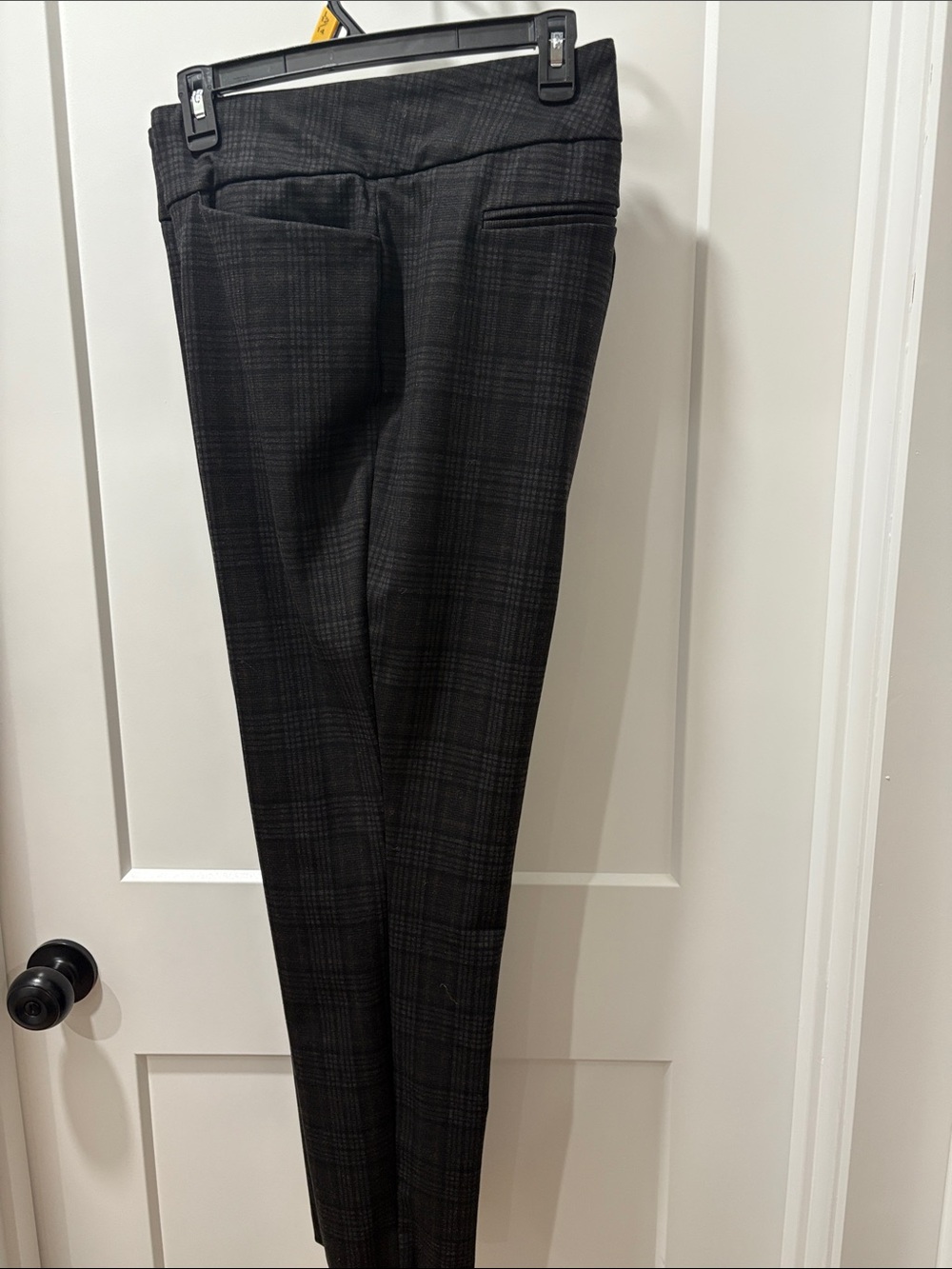 Dalia Black Plaid Women's Trousers